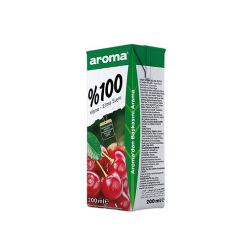 Aroma Meyve Suyu %100 Vişne Elma 200ml nin resmi