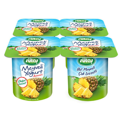 Sütaş Meyveli Yoğurt Ananas 4X115 Gr nin resmi