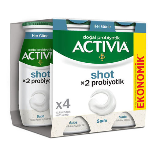 Activia Shot X2 Probiyotik Sade 4x80ml nin resmi