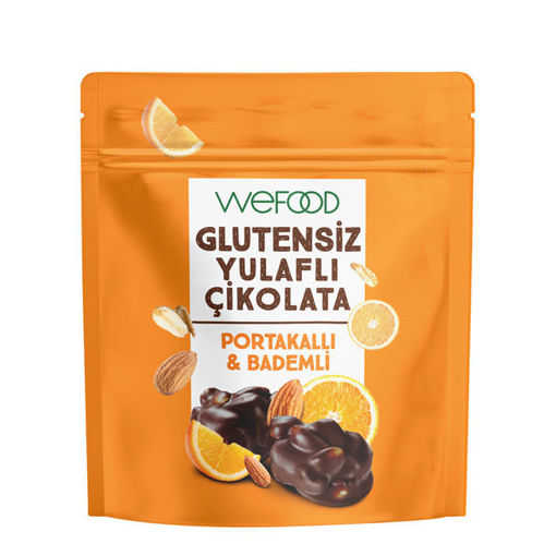 Wefood Glutensiz Yulaflı Çikolata Portakallı & Bademli 40 g nin resmi