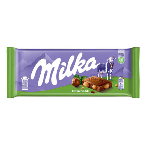 Milka Bütün Fındıklı Sütlü Çikolata 90 Gr nin resmi