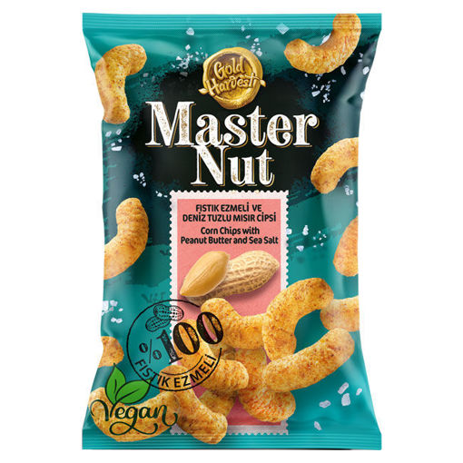 Gold Harvest Master Nut Fıstık Ezmeli Deniz Tuzlu Mısır Cipsi 165 Gr nin resmi