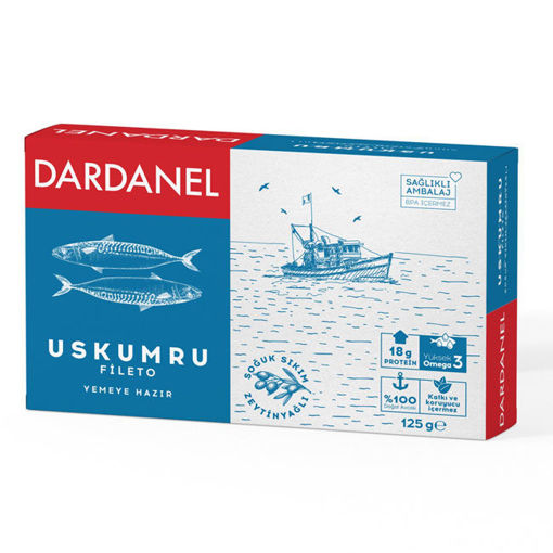 Dardanel Uskumru Fileto Zeytinyağlı 125gr nin resmi